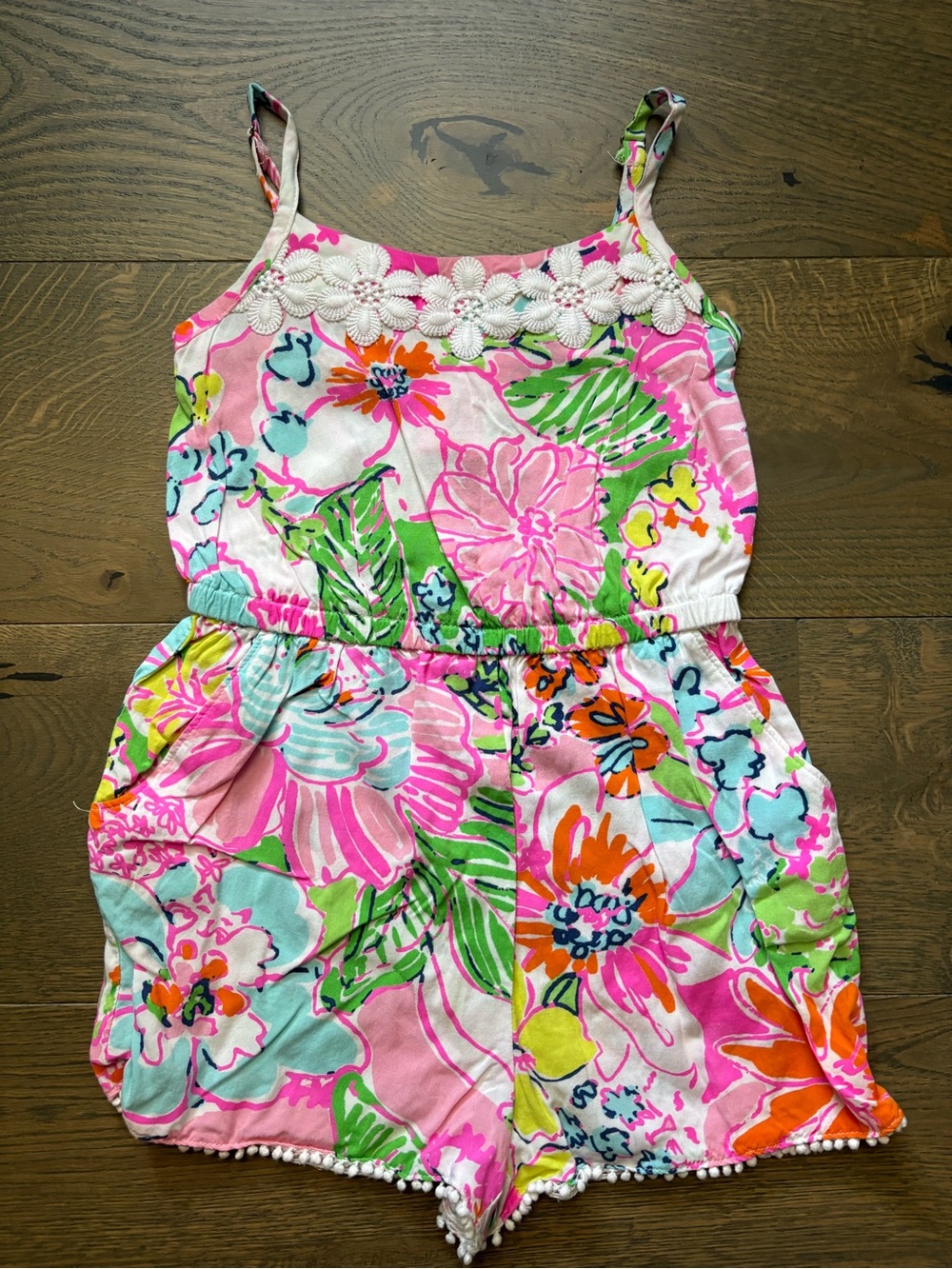 Lilly Pulitzer For Target Girls Romper In Nosey Posey Size 6/6X